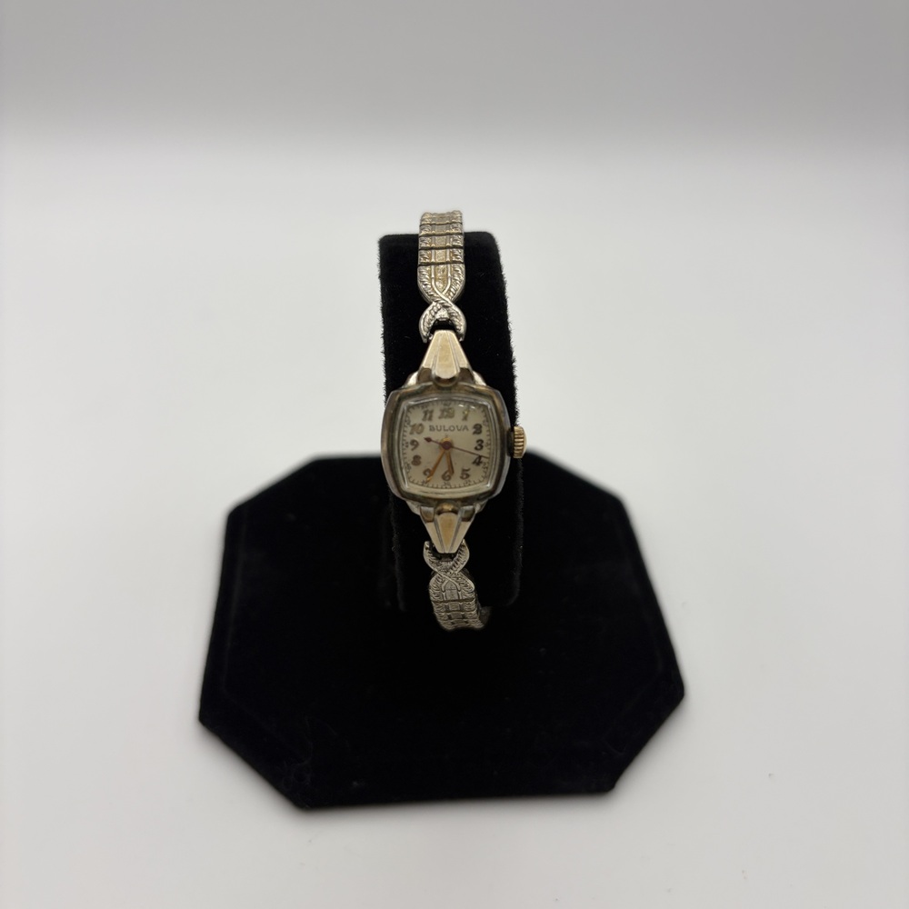 Vintage Bulova 10k RGP Ladies Watch Working Manual Wind Small Face Gold